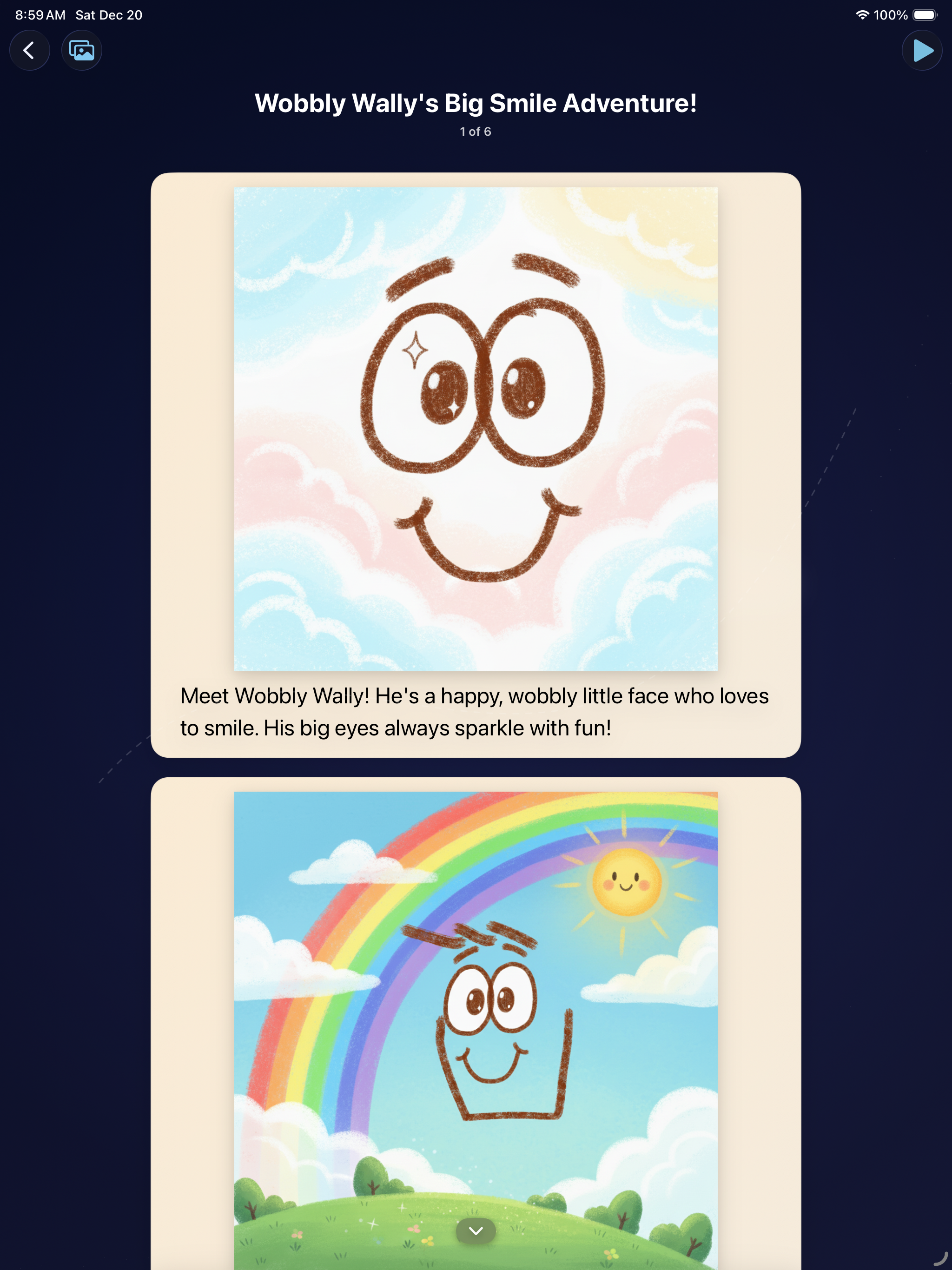 DoodleTales App Screenshot - Settings